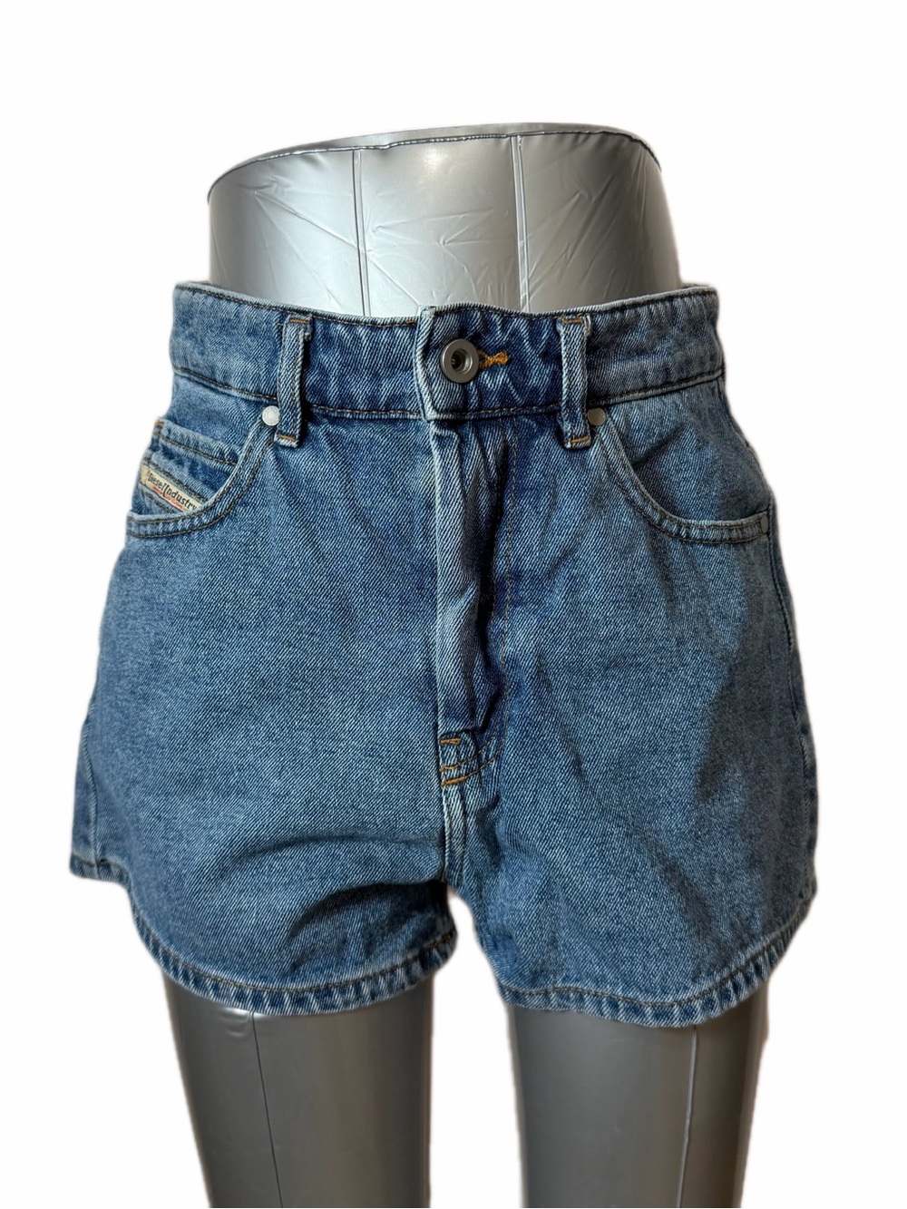 Diesel Blue High-Waist Denim Shorts Size 27